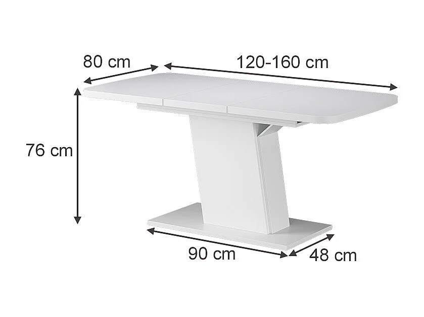 Table de salle à manger blanc 120x80x77.3 fenaro