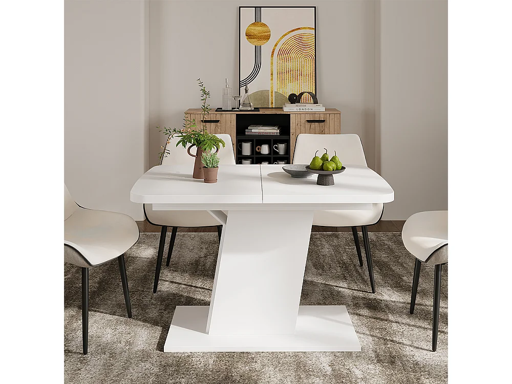 Table de salle à manger blanc 120x80x77.3 fenaro