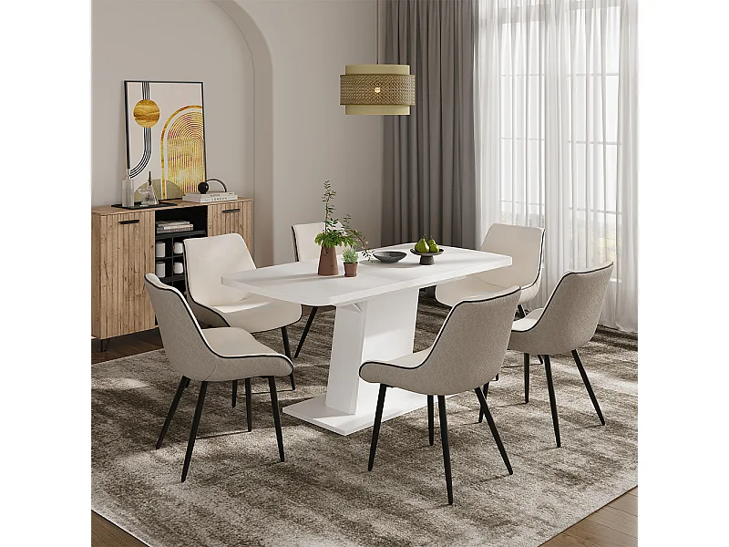 Table de salle à manger blanc 120x80x77.3 fenaro