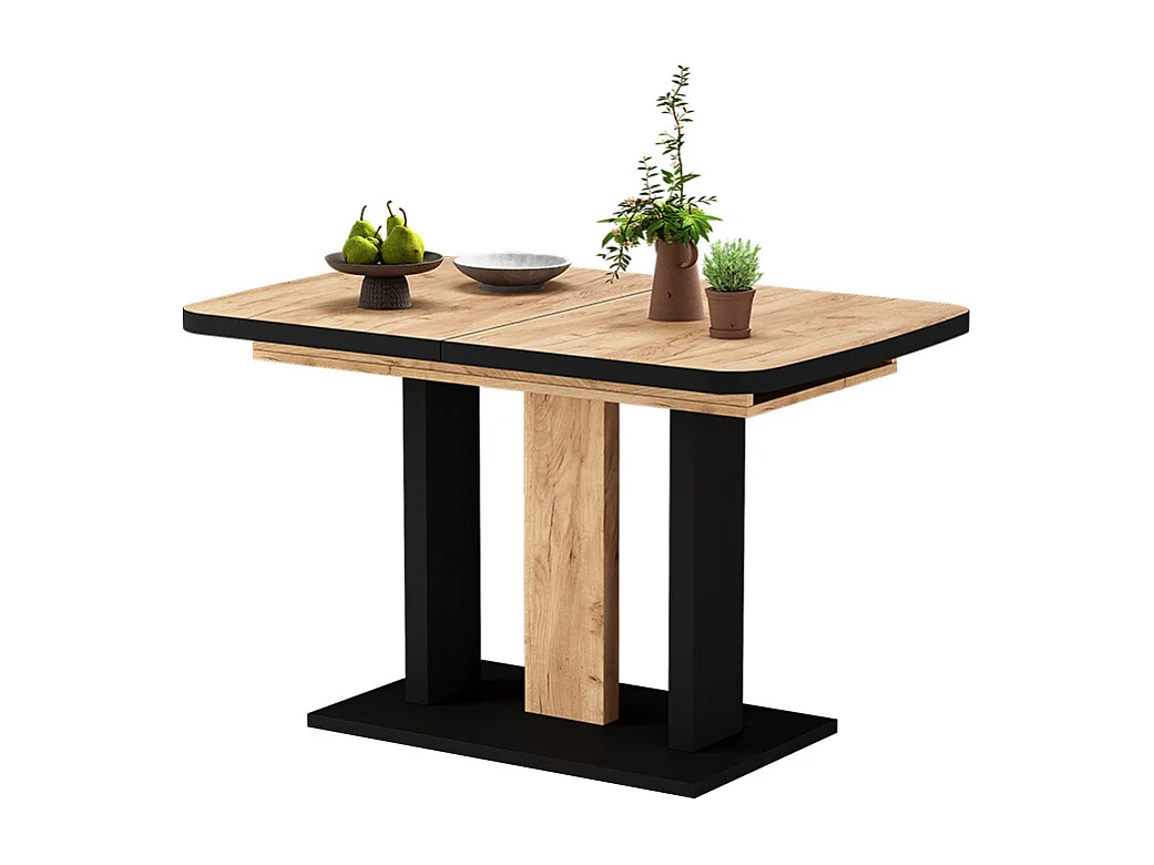 Table de salle à manger noir/chêne 120x80x77.3 fenaro