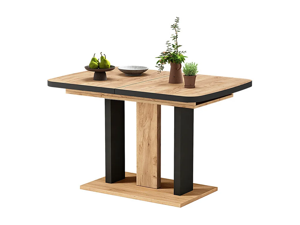 Table de salle à manger noir/chêne 120x80x77.3 fenaro