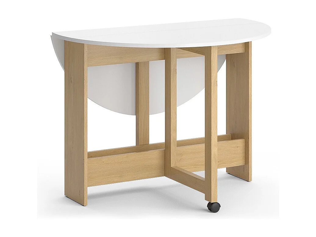 Table de salle à manger chêne doré/blanc 100x100x73 rondo