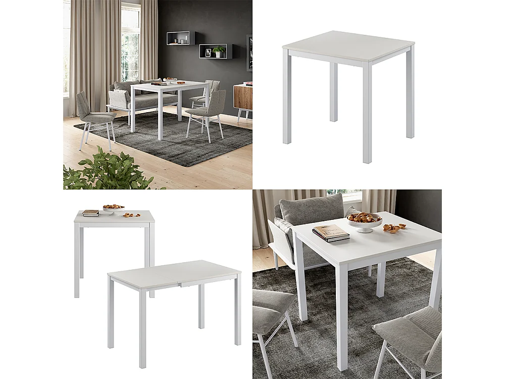 Table de salle à manger blanc 120x70x76 granny