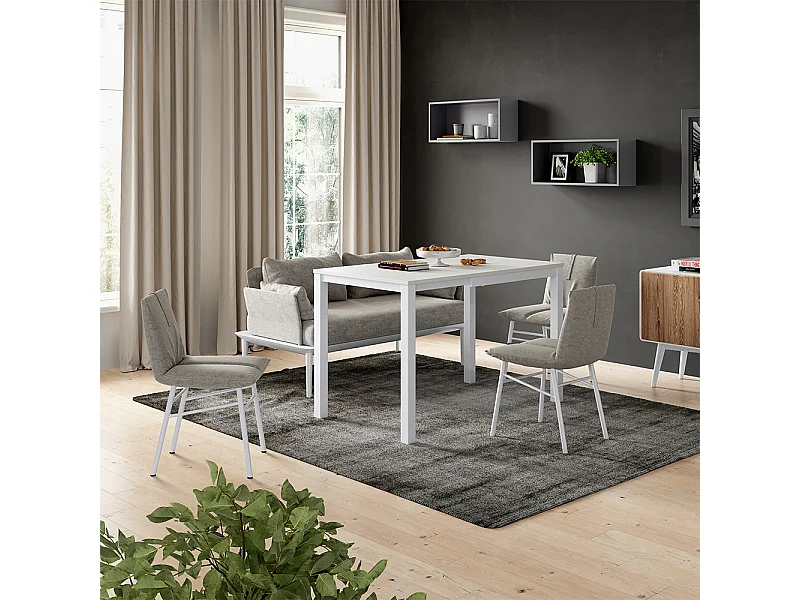 Mesa de comedor blanco 120x70x76 granny