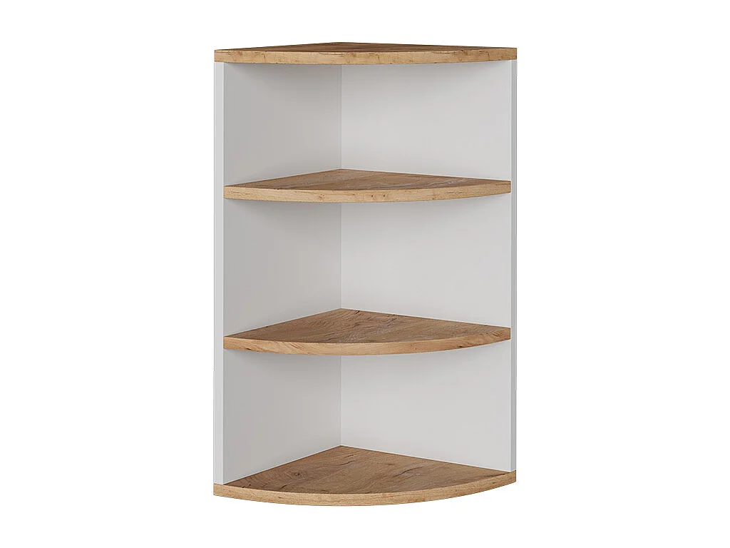 Corner shelf white/golden oak 30x30x60 ecki
