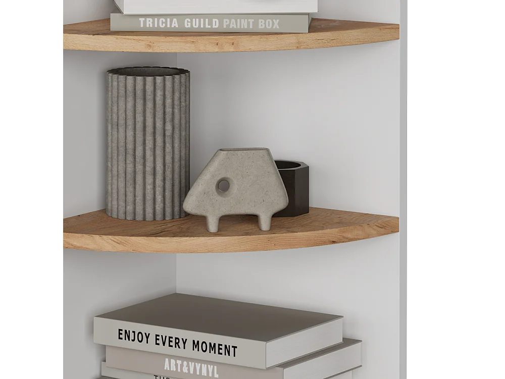 Corner shelf white/golden oak 30x30x60 ecki