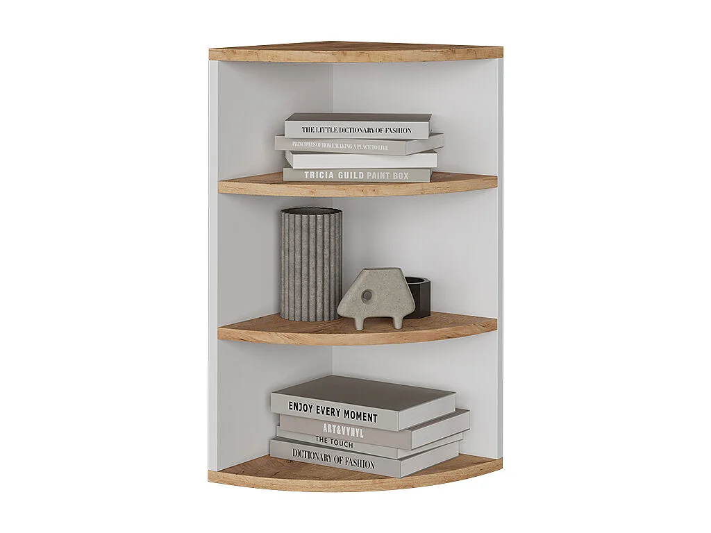 Corner shelf white/golden oak 30x30x60 ecki
