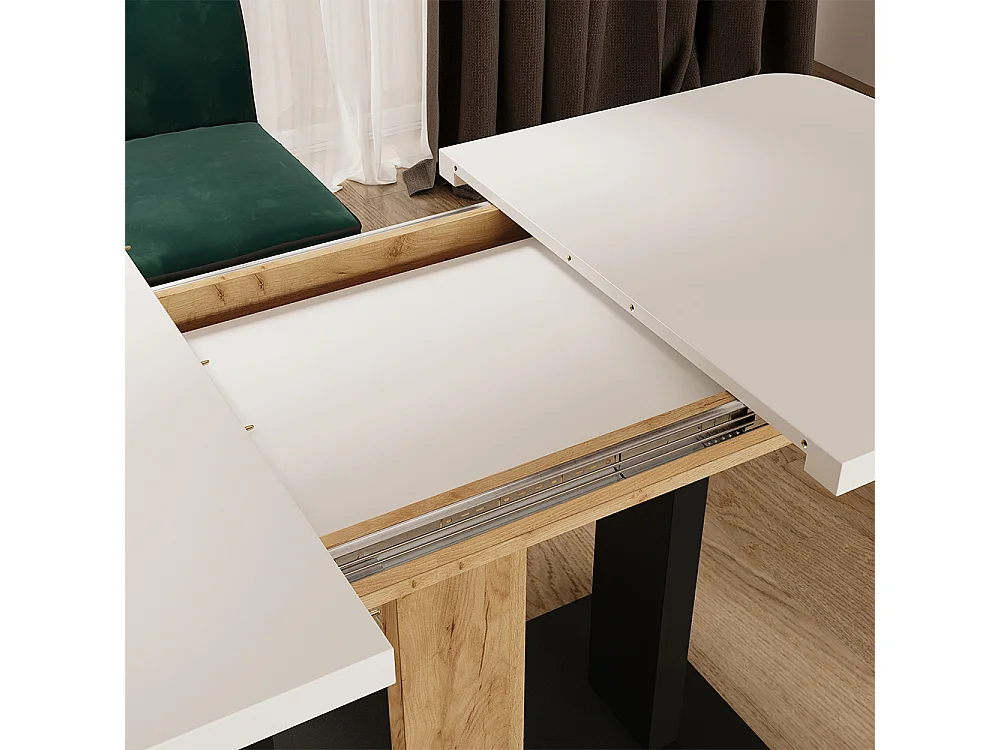 Table de salle à manger chêne blanc/force de lor 120x80x77.3 fenaro