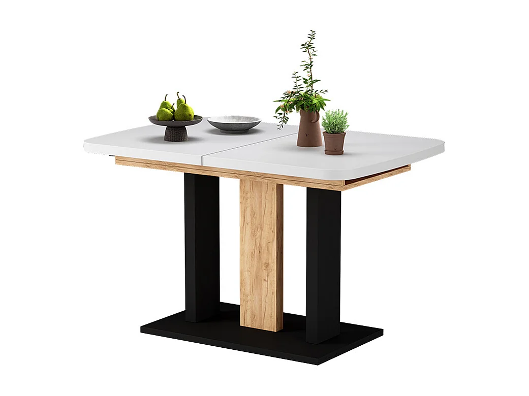 Table de salle à manger chêne blanc/force de lor 120x80x77.3 fenaro