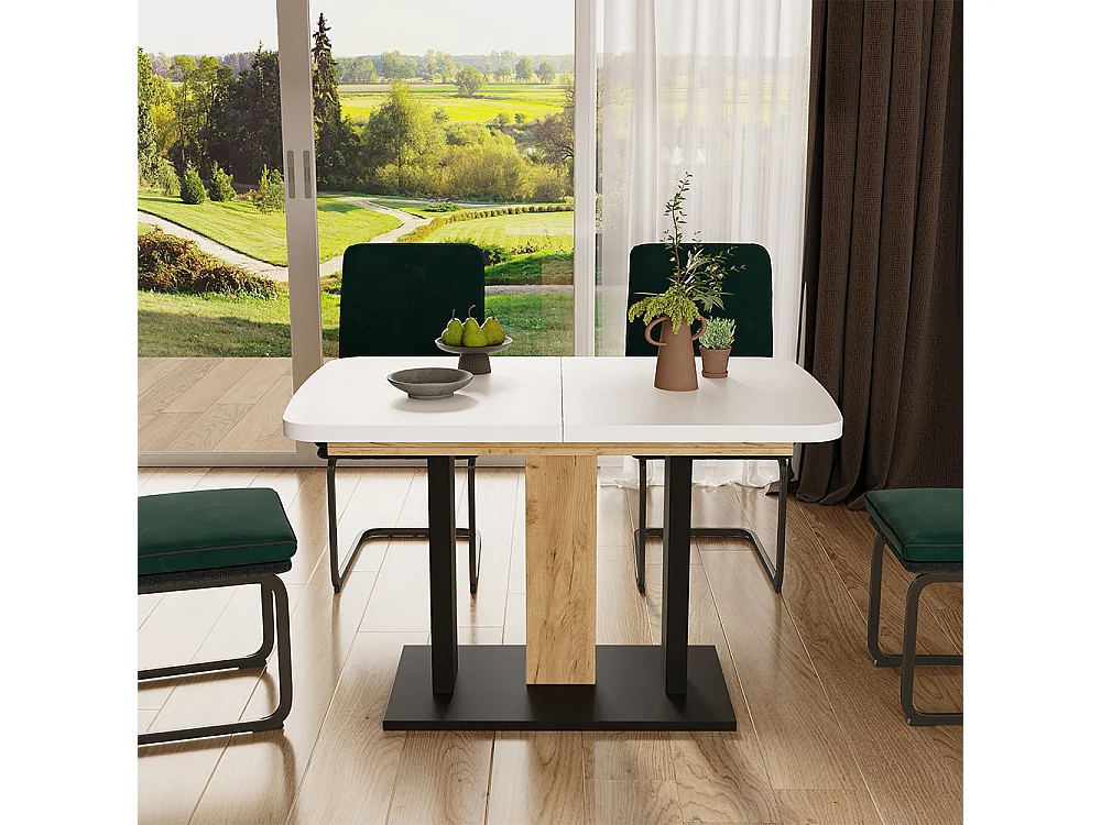 Table de salle à manger chêne blanc/force de lor 120x80x77.3 fenaro