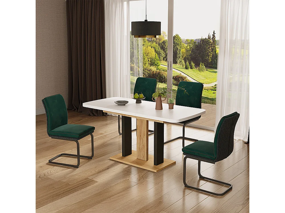 Esstisch weiß/goldkraft eiche 120x80x77.3 fenaro