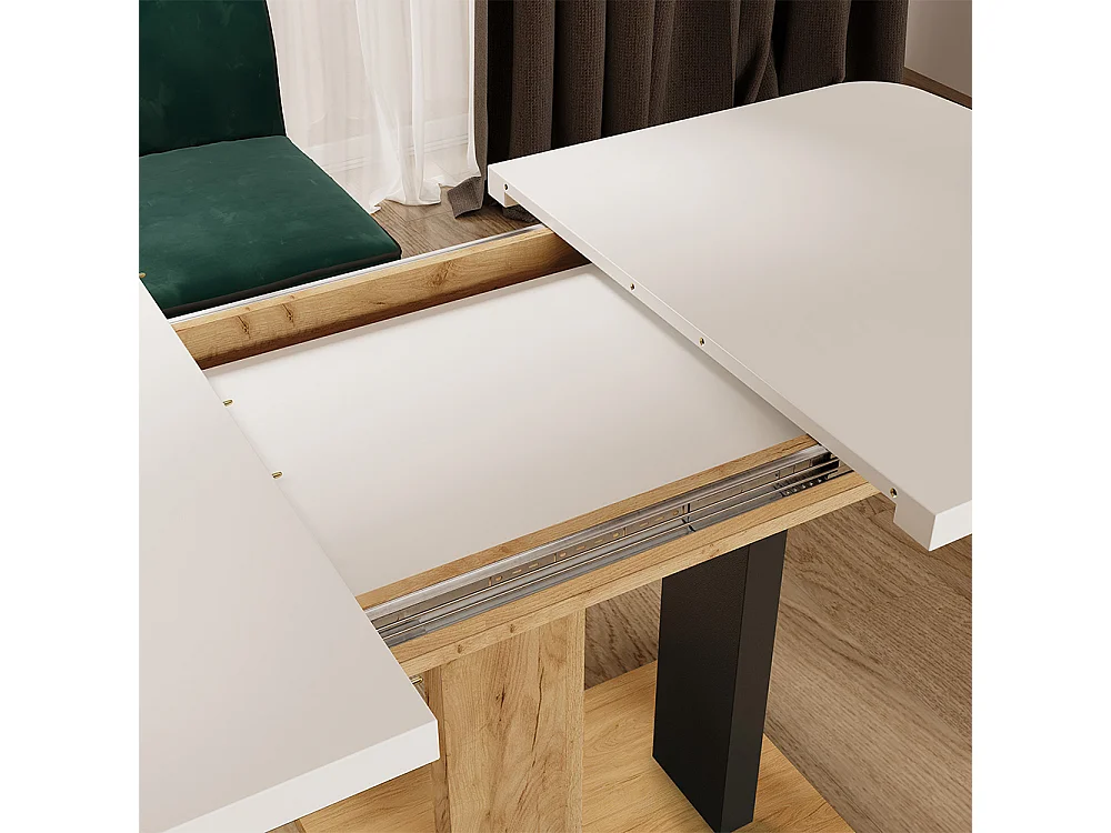 Esstisch weiß/goldkraft eiche 120x80x77.3 fenaro