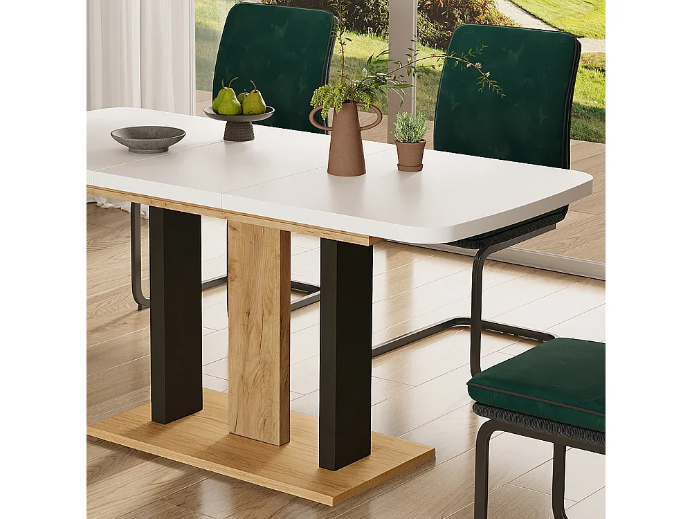 Esstisch weiß/goldkraft eiche 120x80x77.3 fenaro