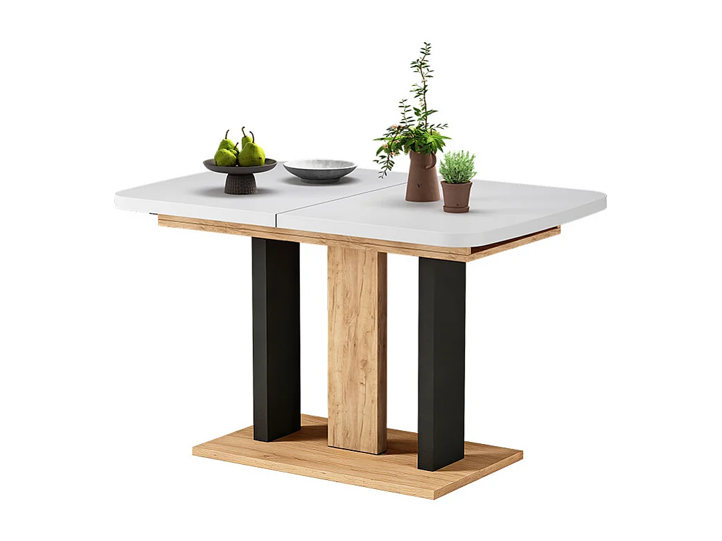 Esstisch weiß/goldkraft eiche 120x80x77.3 fenaro