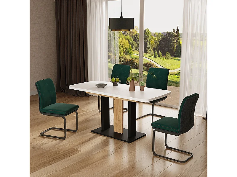 Mesa de jantar carvalho branco/dourado 120x80x77.3 fenaro