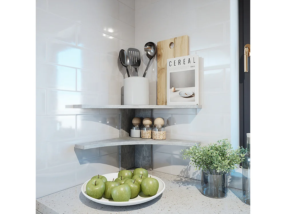 Étagère dangle béton 43.5x43.5x37 roman