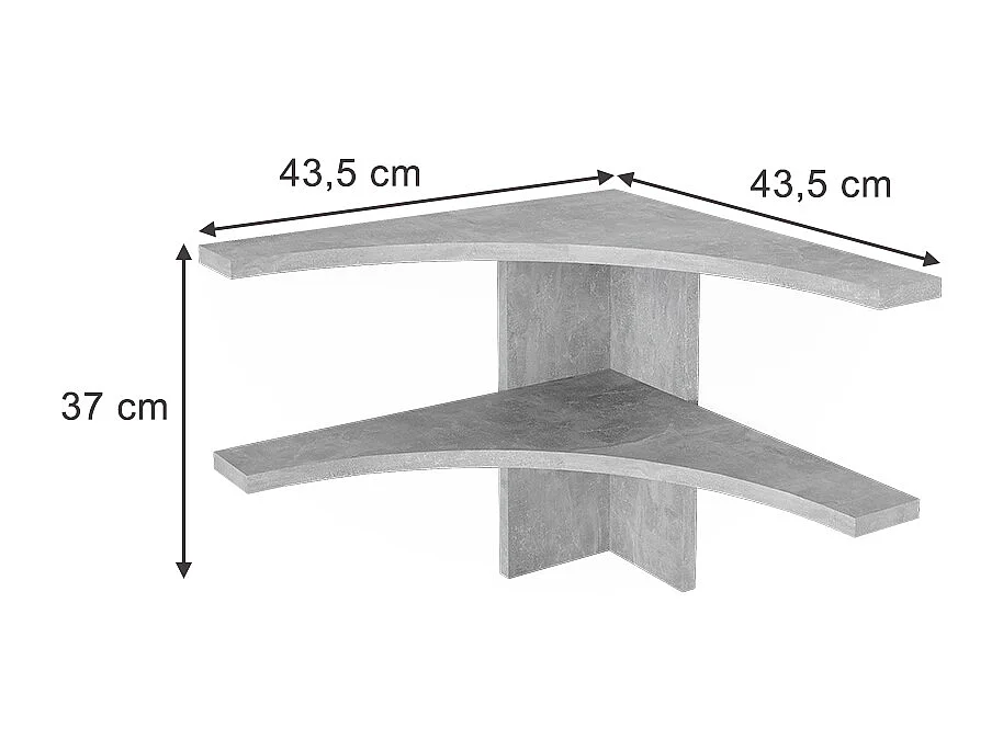 Étagère dangle béton 43.5x43.5x37 roman