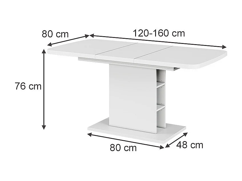 Esstisch weiß 120x80x77.3 fenaro