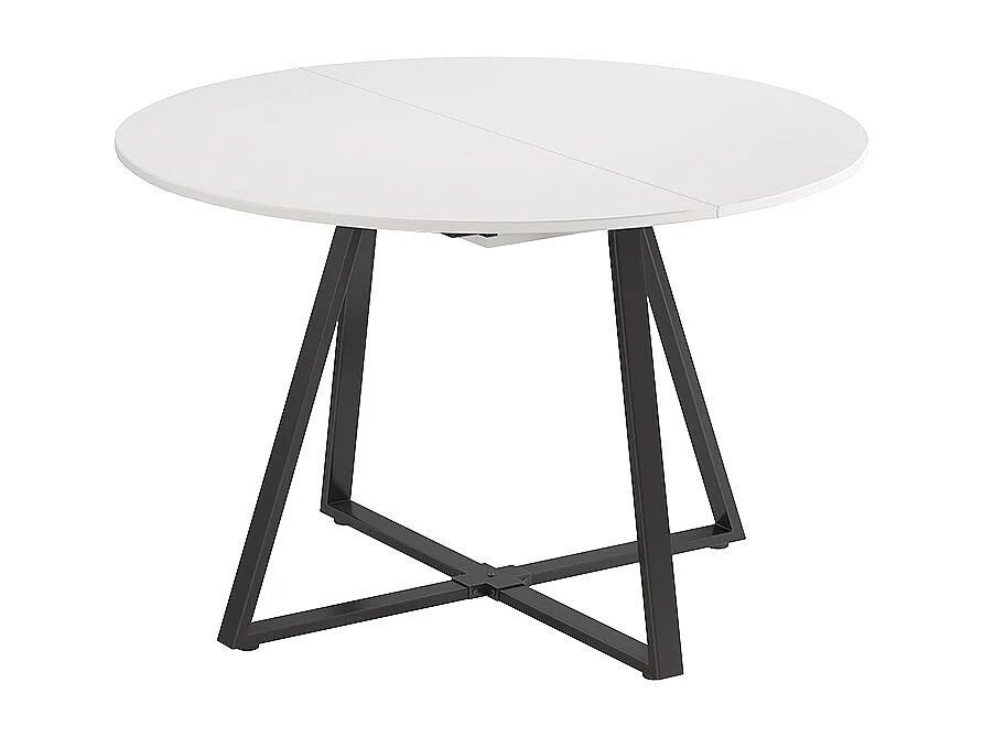 Table de salle à manger blanc/noir 120x120x75.8 loyd