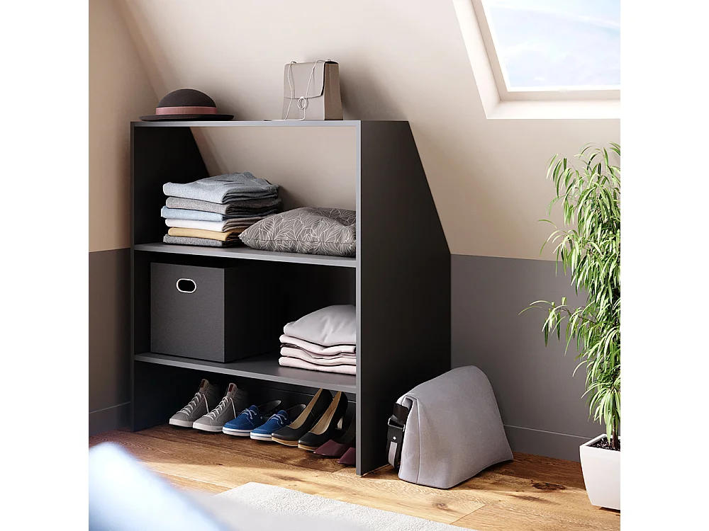 Étagère mansardée anthracite 90x50x100
