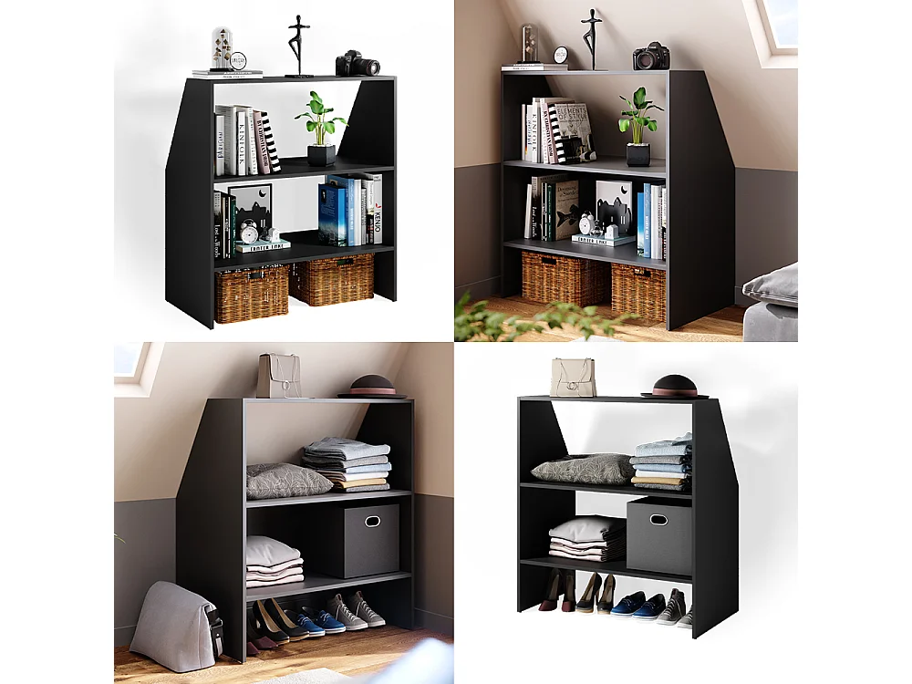 Étagère mansardée anthracite 90x50x100