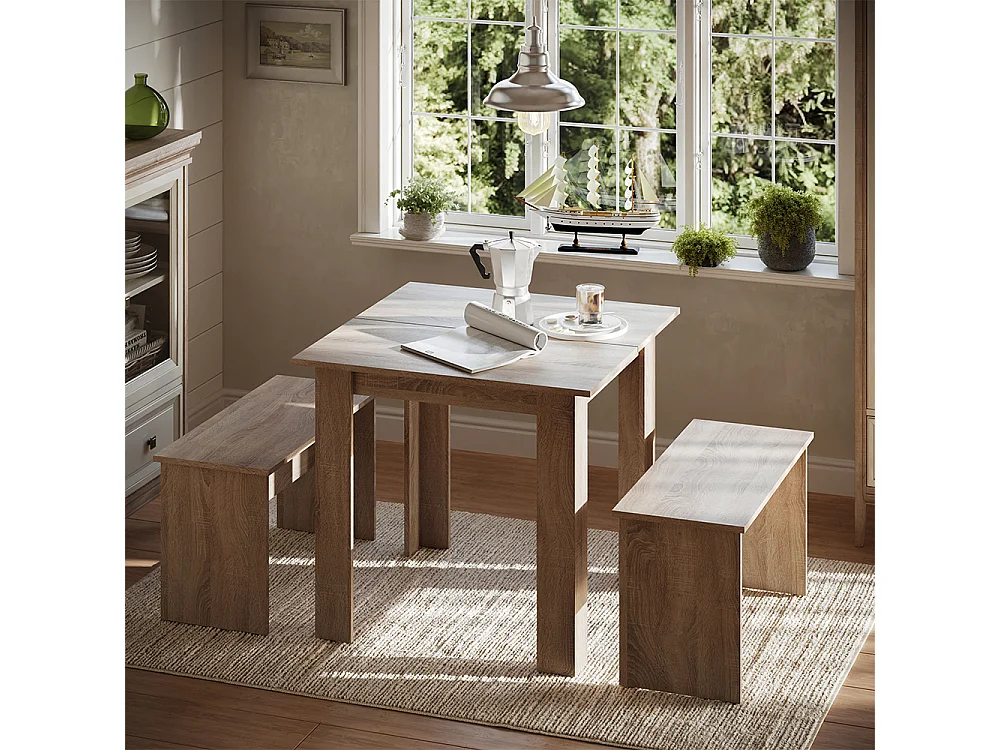 Ensemble de table à manger sonoma 80x80x73 sentio