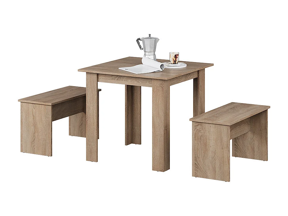 Ensemble de table à manger sonoma 80x80x73 sentio