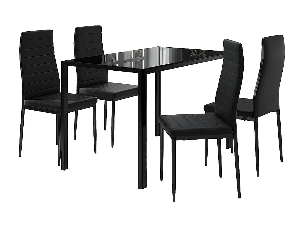 Ensemble de table à manger noir 120x75x70 grand
