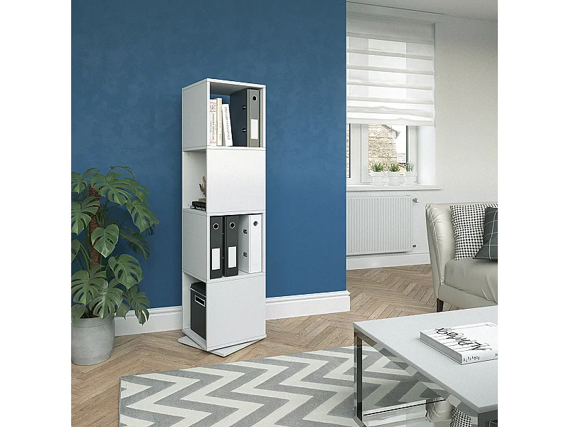 Drehregal weiß 35.2x35.2x144.2