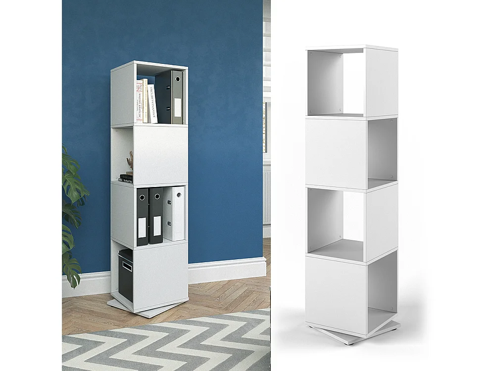 Étagère pivotante blanc 35.2x35.2x144.2