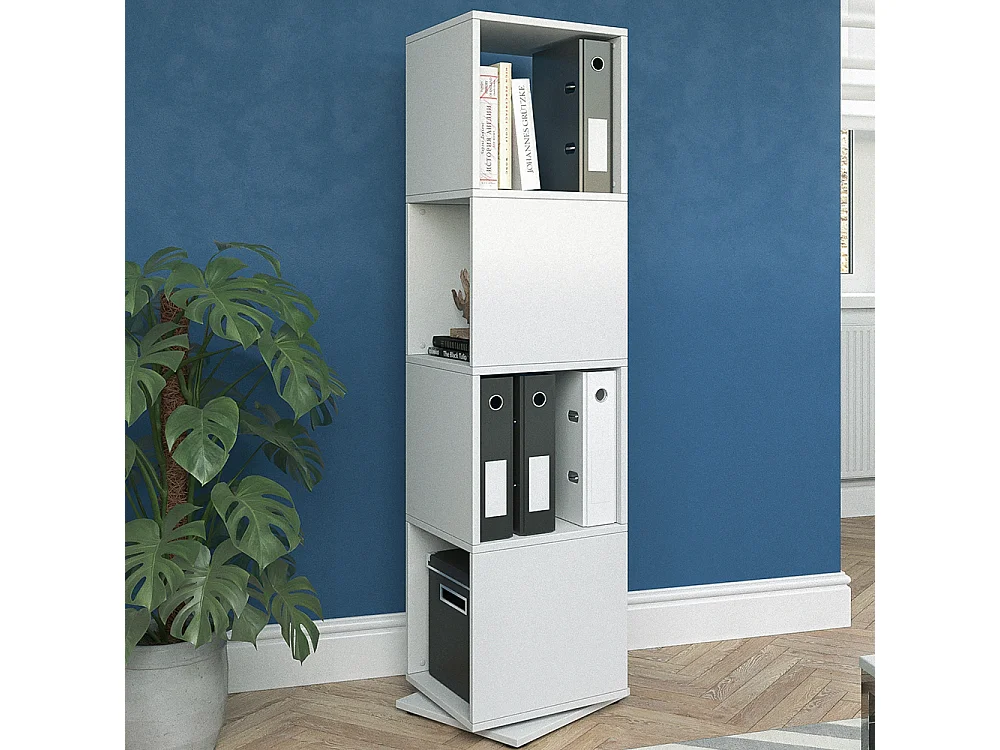 Étagère pivotante blanc 35.2x35.2x144.2