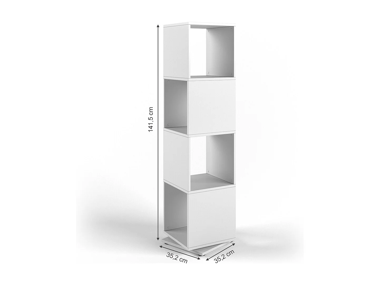Roterende reol hvid 35.2x35.2x144.2