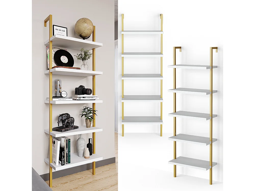 Étagère échelle blanc 60x30x183 ava