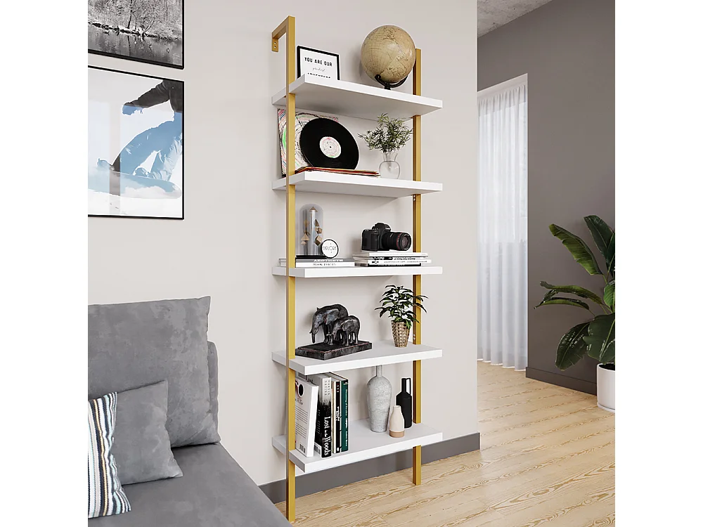 Étagère échelle blanc 60x30x183 ava