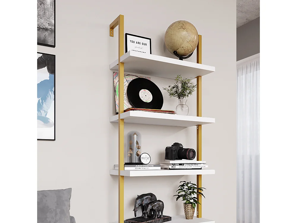 Étagère échelle blanc 60x30x183 ava