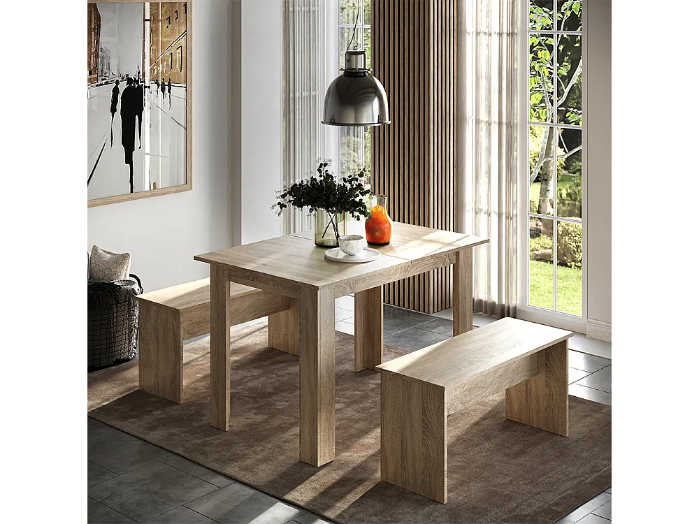 Set di tavoli da pranzo sonoma 112x73.6x73 sentio
