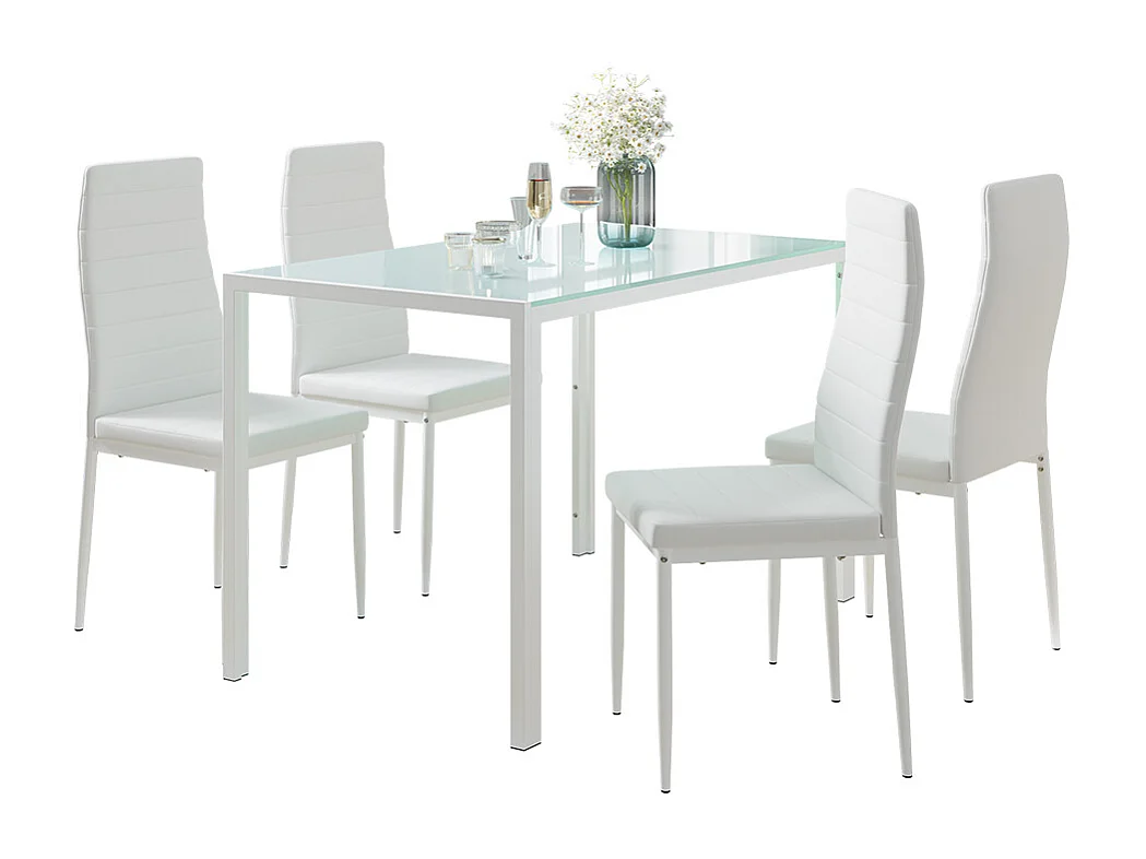 Ensemble de table à manger blanc 120x75x70 grand