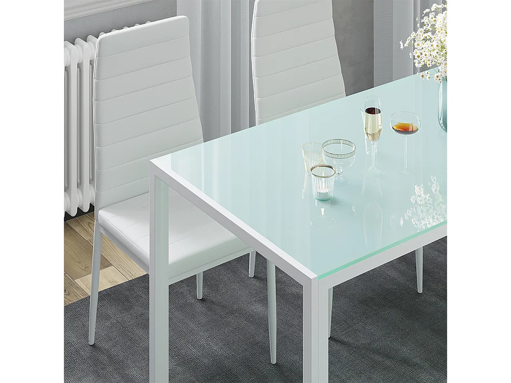 Ensemble de table à manger blanc 120x75x70 grand