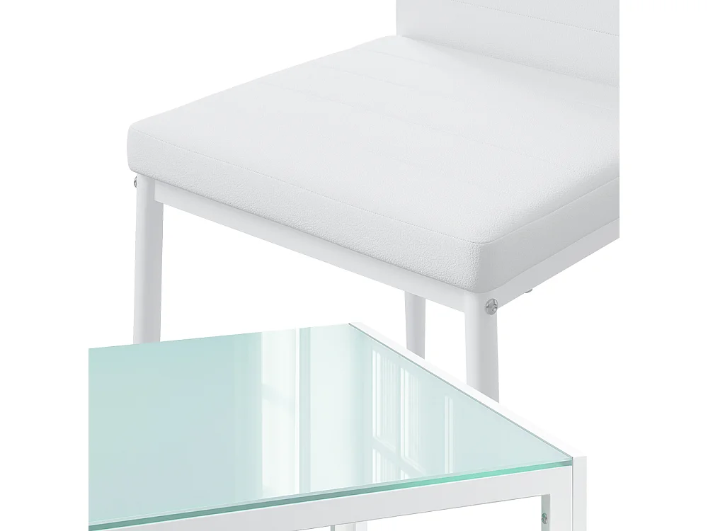 Ensemble de table à manger blanc 120x75x70 grand