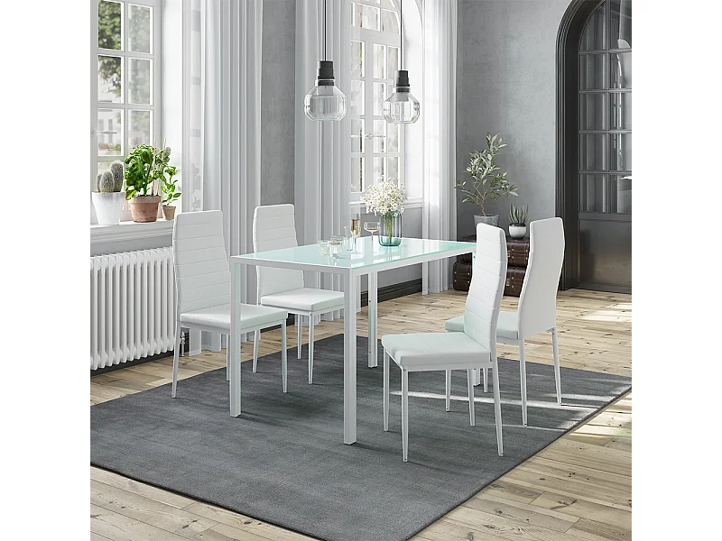 Eettafel set wit 120x75x70 grand