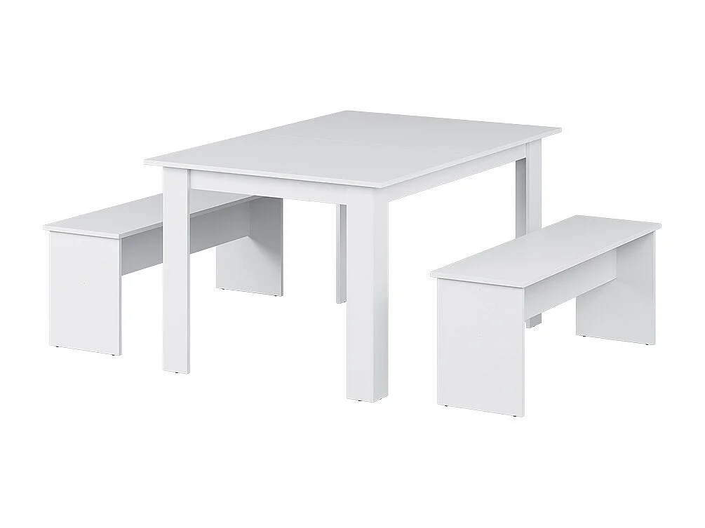 Ensemble de table à manger blanc 137.6x92.8x73 sentio