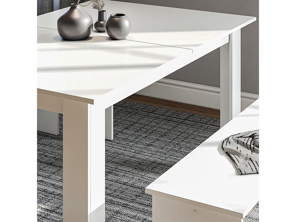 Ensemble de table à manger blanc 137.6x92.8x73 sentio