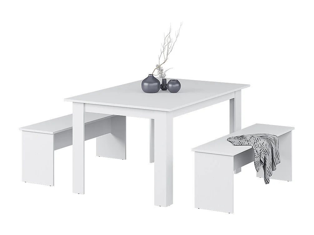 Ensemble de table à manger blanc 137.6x92.8x73 sentio