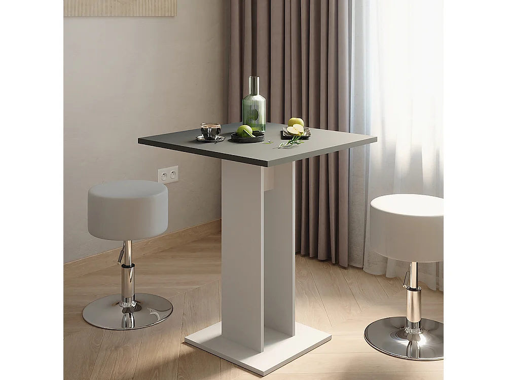 Ensemble de table à manger blanc/anthracite 65x65x78 repose