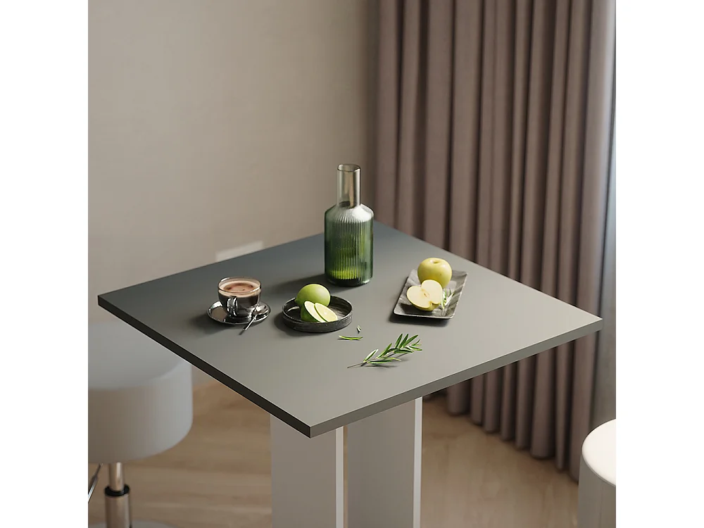 Ensemble de table à manger blanc/anthracite 65x65x78 repose