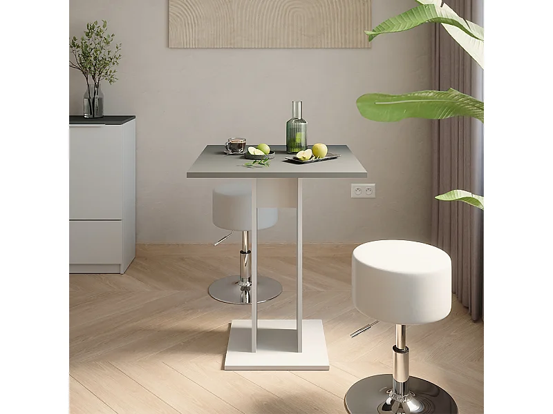 Esstisch Set weiß/anthrazit 65x65x78 repose