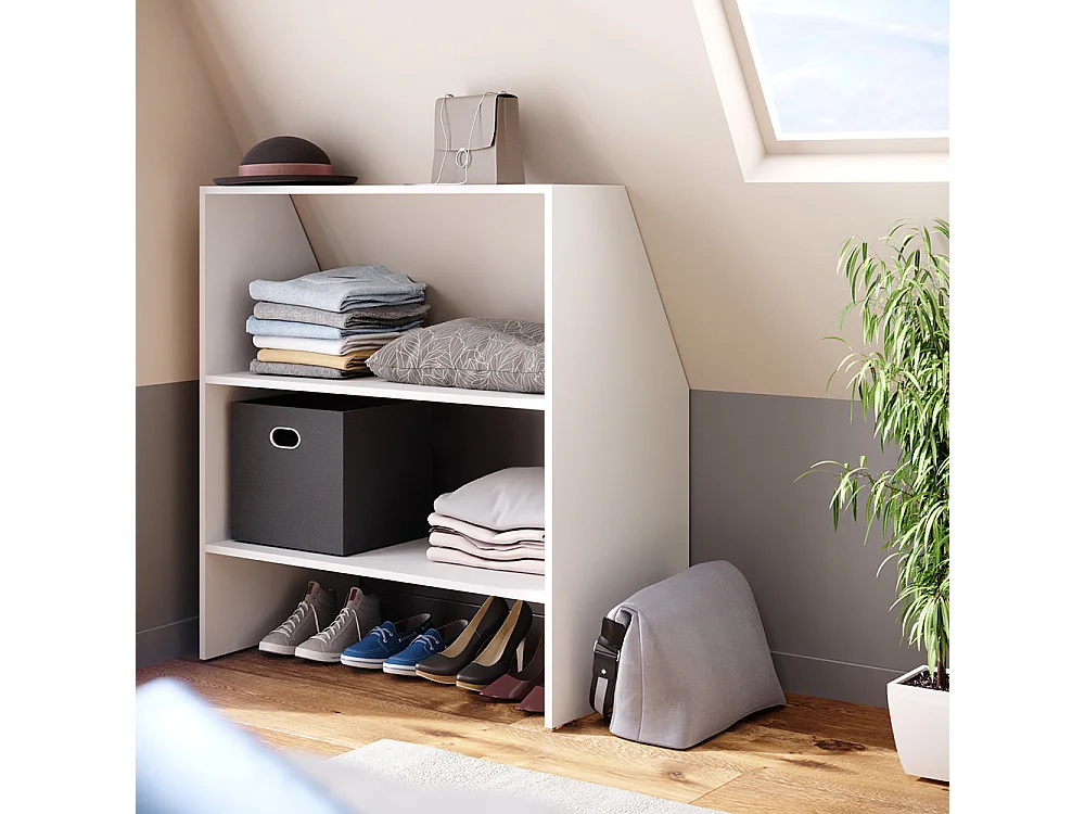 Dachschräge Regal weiß 90x50x100