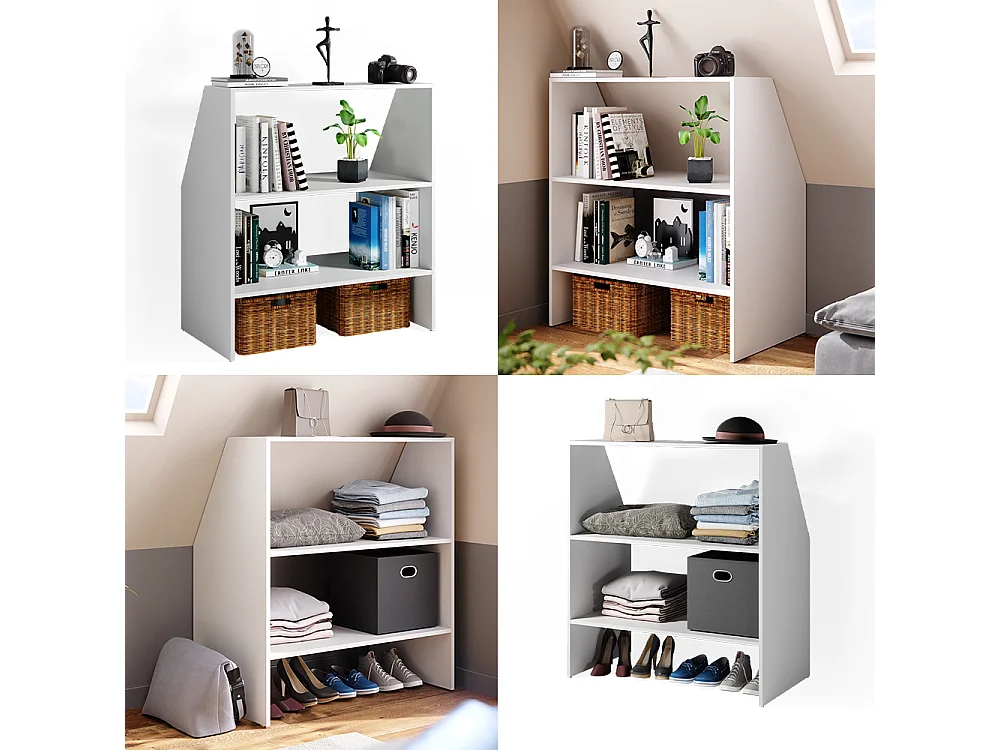 Étagère mansardée blanc 90x50x100