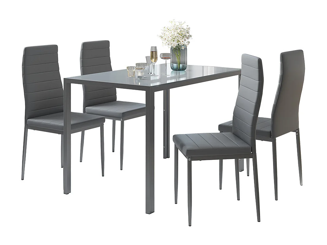 Ensemble de table à manger gris 120x75x70 grand