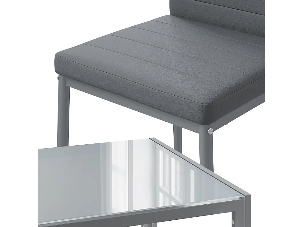 Ensemble de table à manger gris 120x75x70 grand